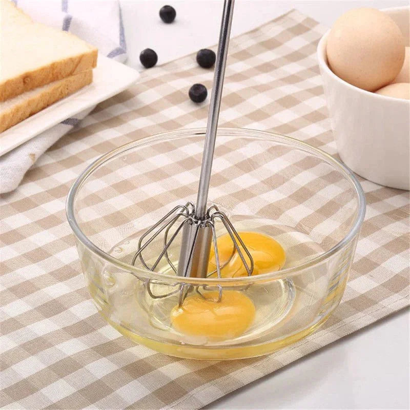 Hand Push Beater for Egg, Milk & Coffee – 12" Stainless Steel - Pasand Hai