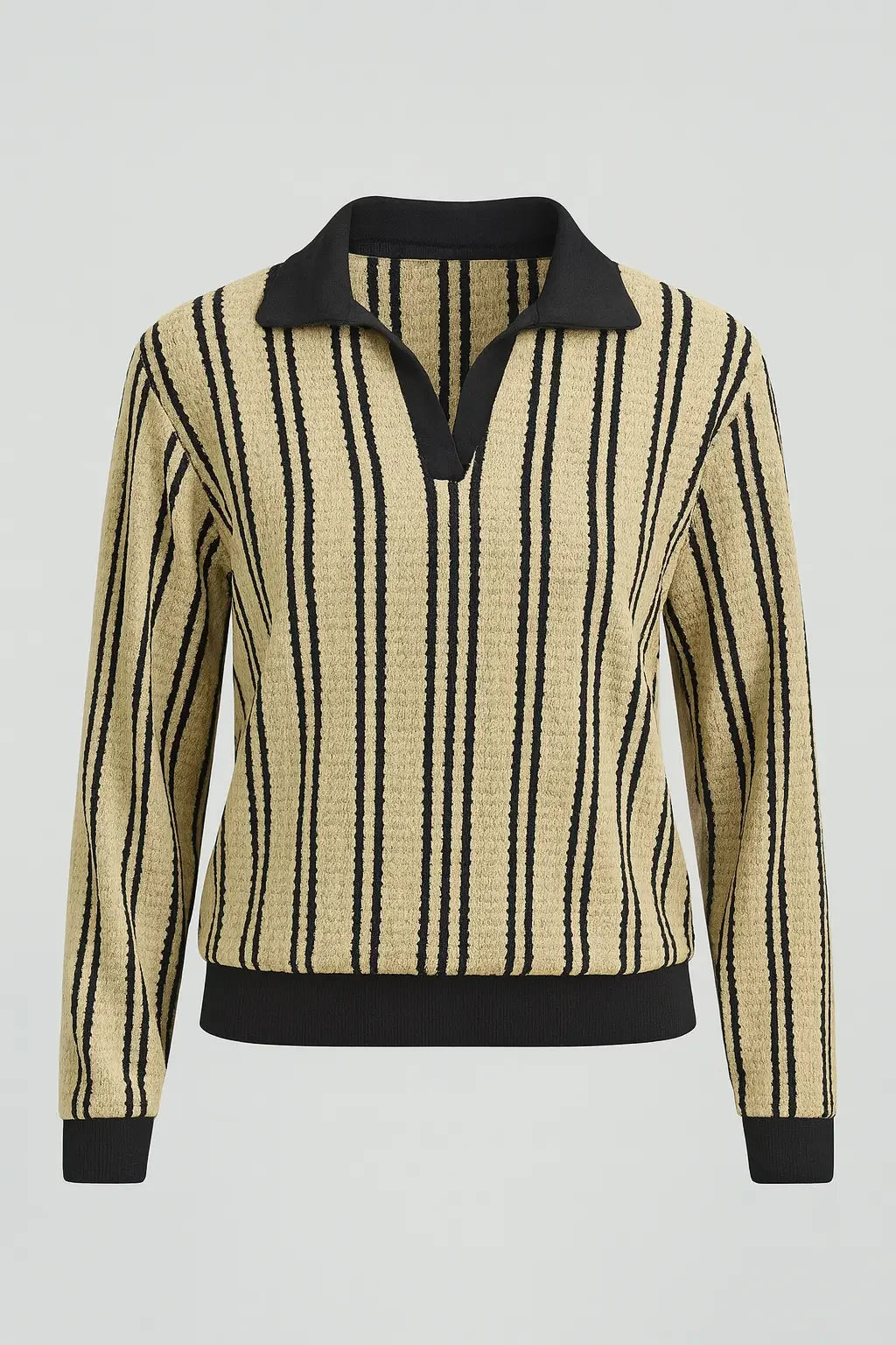 Shirt Beige & Black Stripes - Pasand Hai