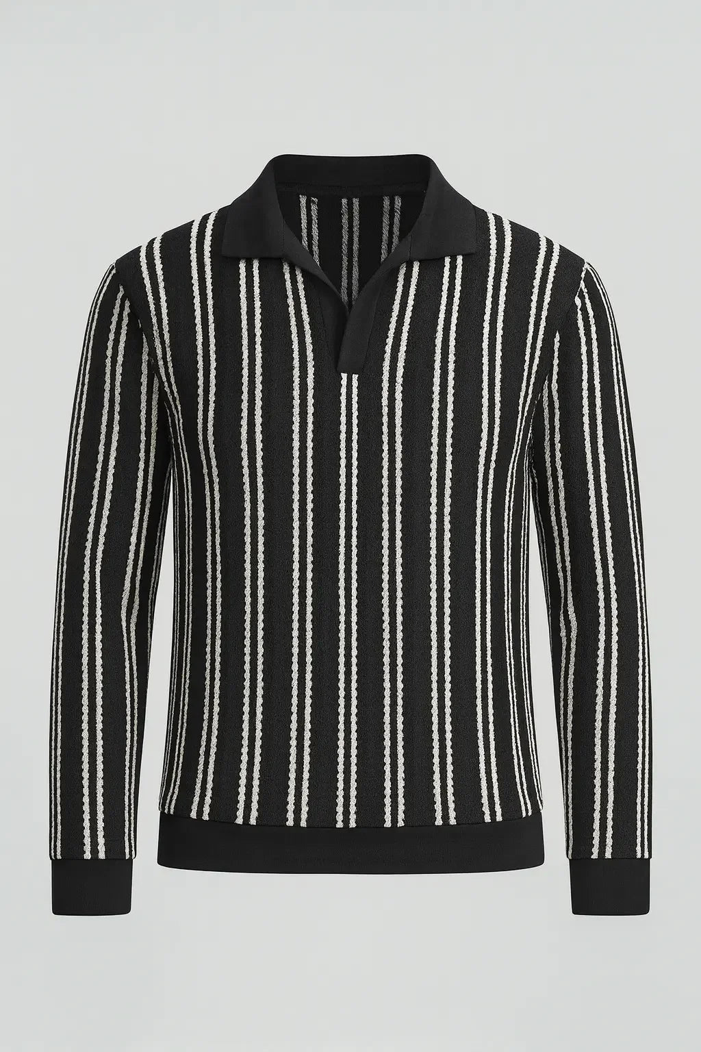 Shirt Black with White Stripes - Pasand Hai