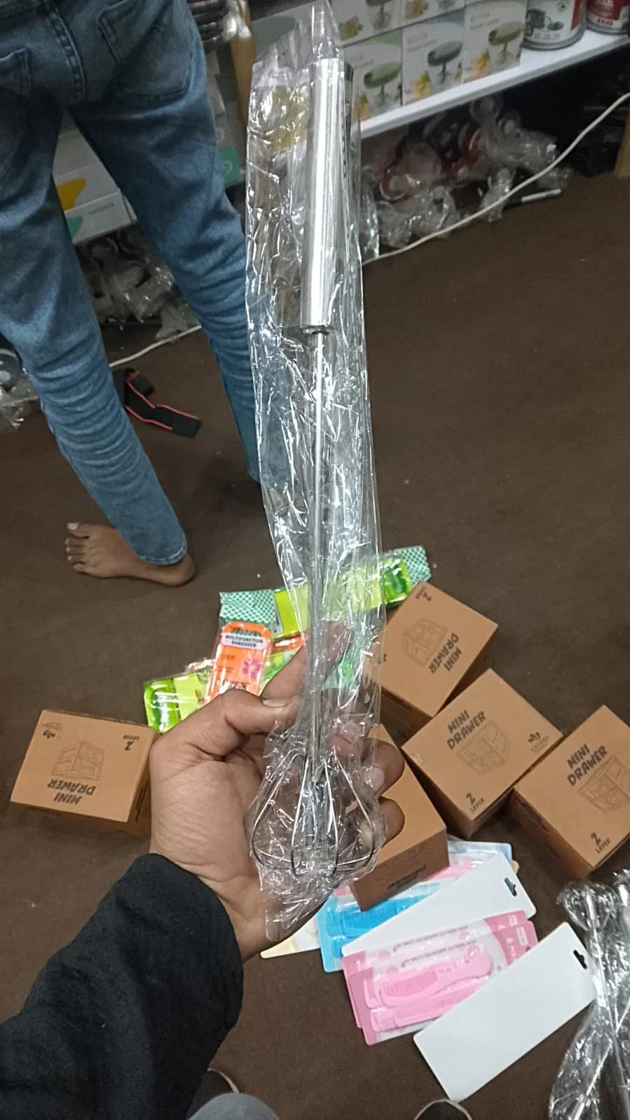 Hand Push Beater for Egg, Milk & Coffee – 12" Stainless Steel - Pasand Hai